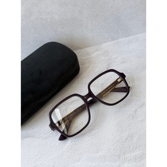 NEW Gucci GG1193O Purple Gold Logo Eyeglasses Frames